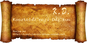 Kosztolánczi Dókus névjegykártya